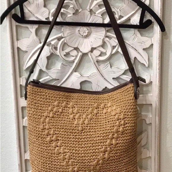 Vintage Brighton, Straw Tote Leather Trim - Picture 1 of 10